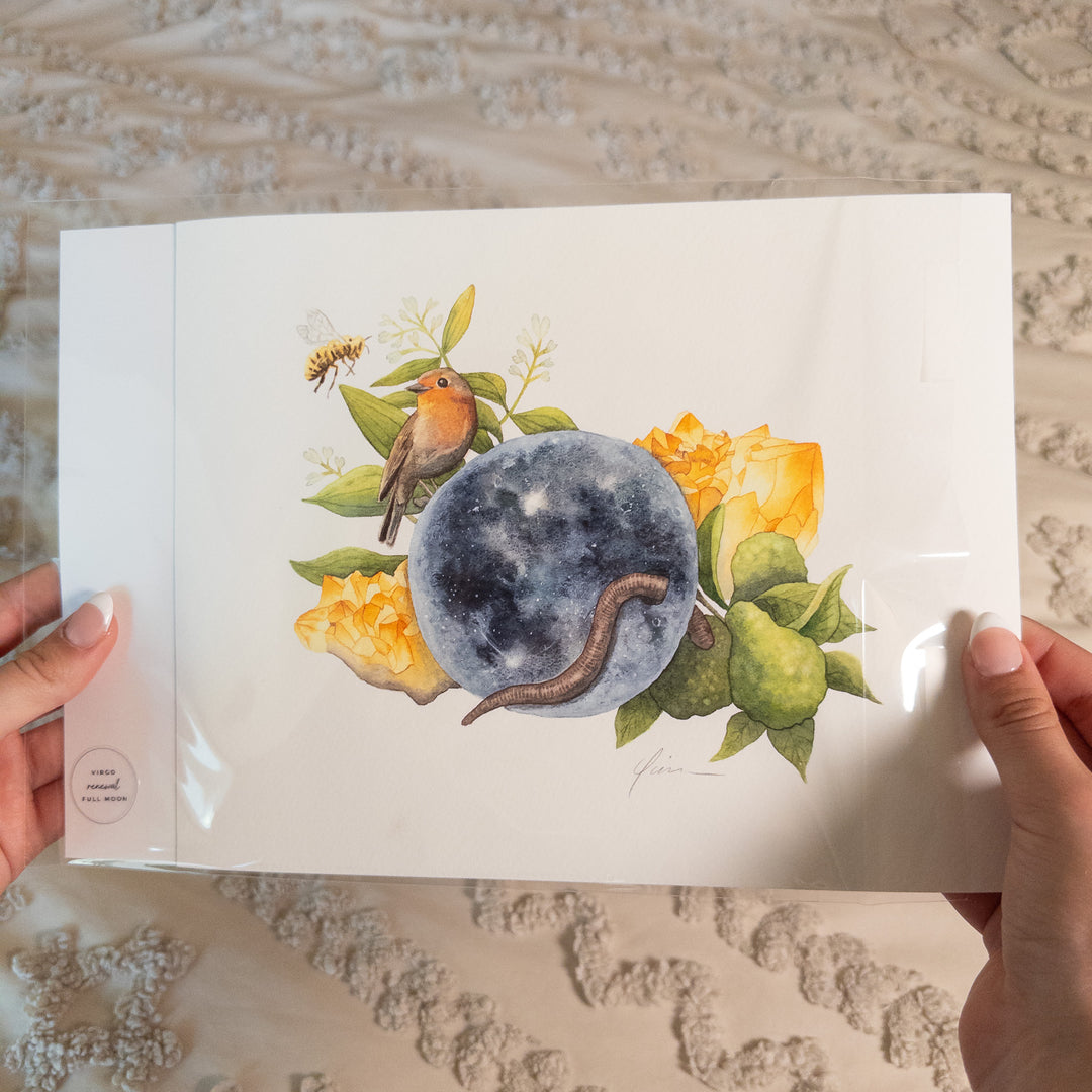 Virgo Full Worm Moon Limited Edition Signed Fine Art Print