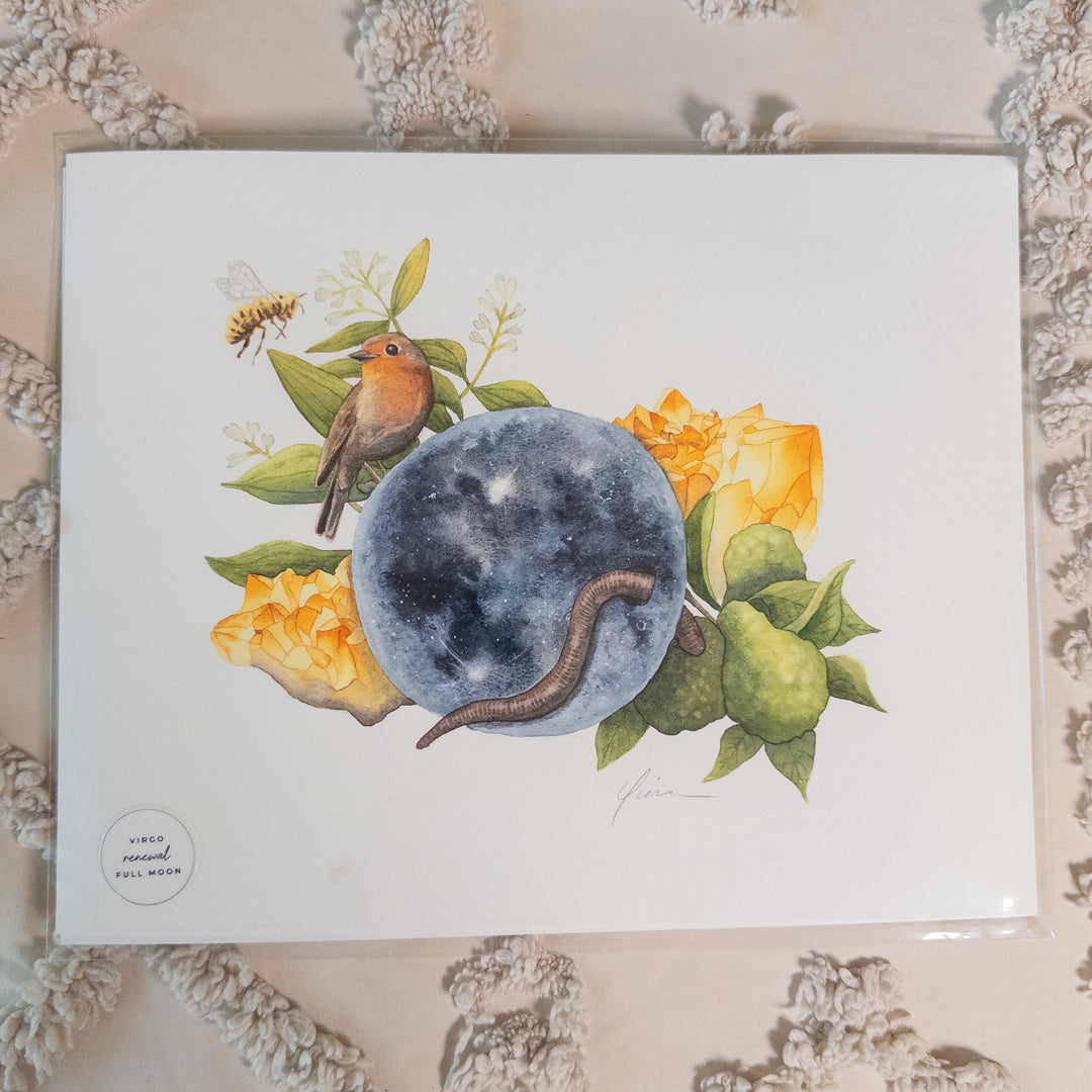 Virgo Full Worm Moon Limited Edition Signed Fine Art Print