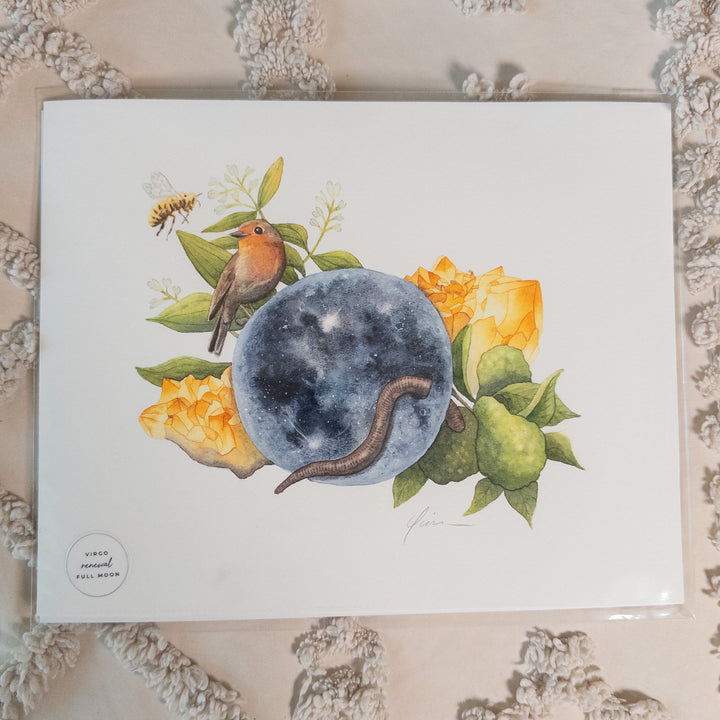Virgo Full Worm Moon Limited Edition Signed Fine Art Print
