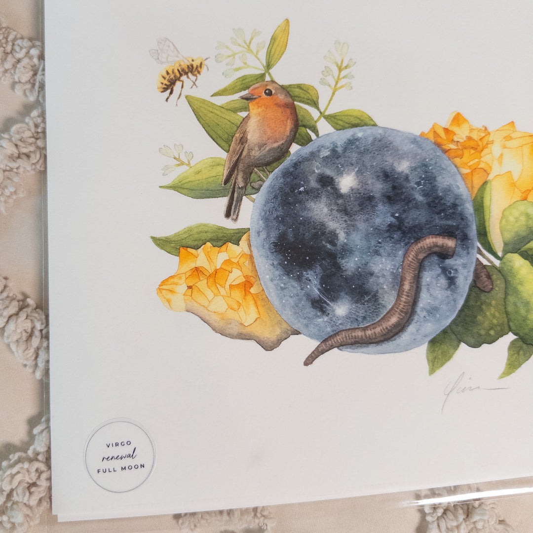 Virgo Full Worm Moon Limited Edition Signed Fine Art Print