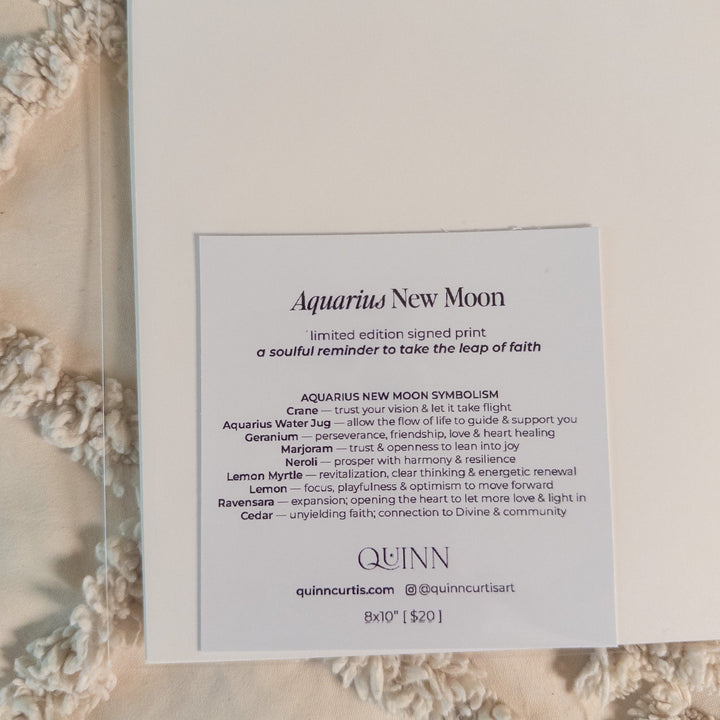 Aquarius New Moon Limited Edition Signed Fine Art Print