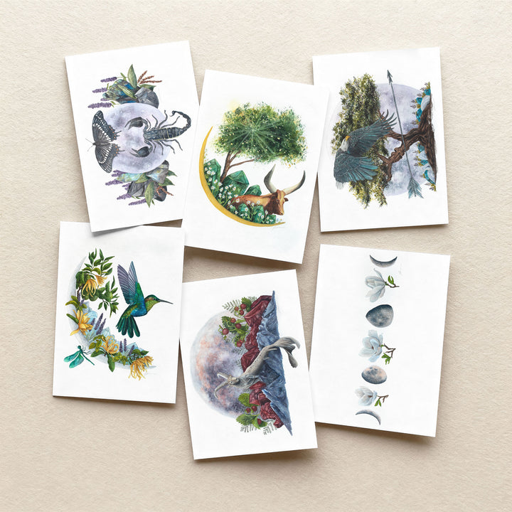 Astrology Moon Greeting Card Set 2