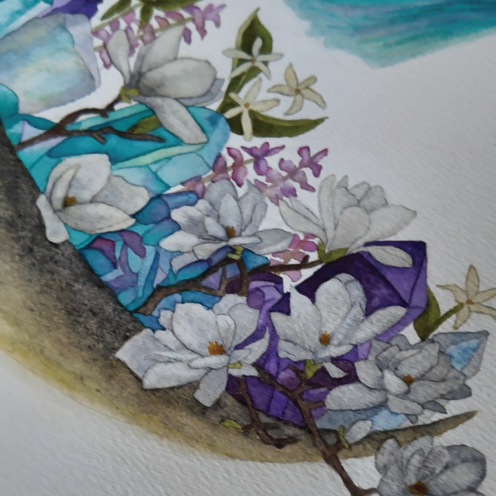 New Moon in Pisces | Original Watercolor Painting 11x14" Unframed