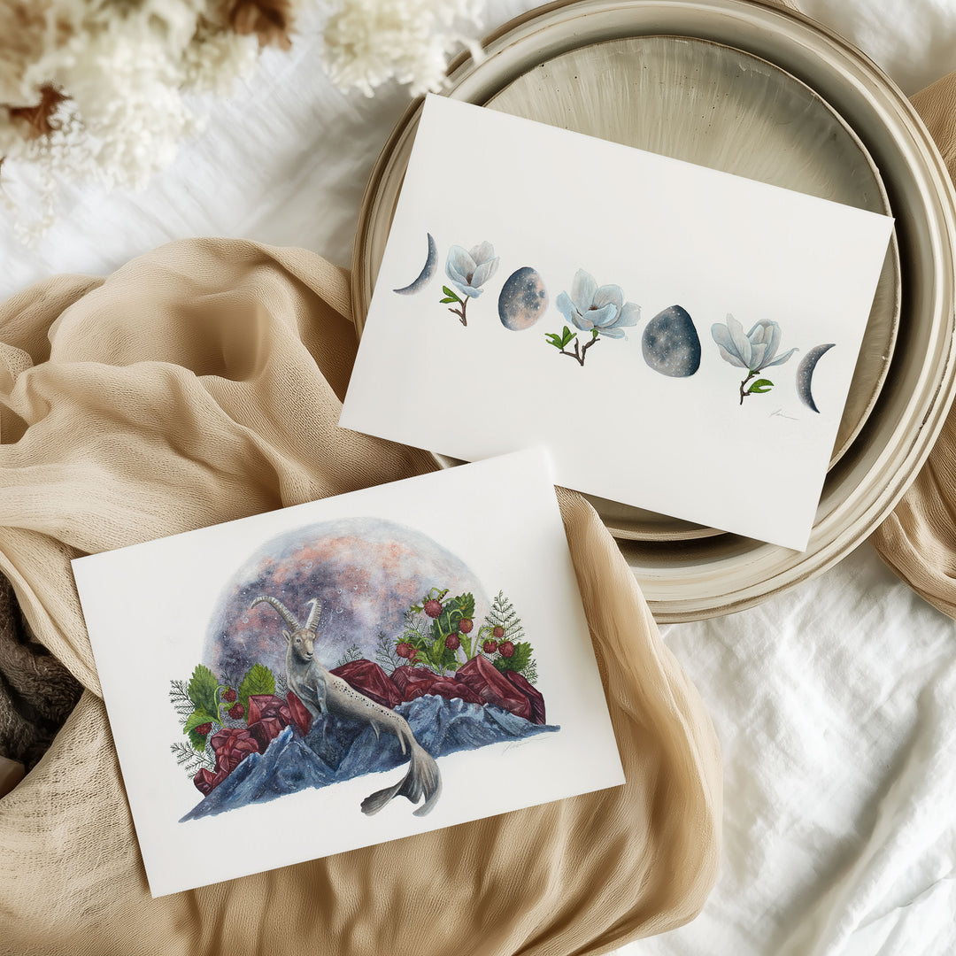 Astrology Moon Greeting Card Set 2