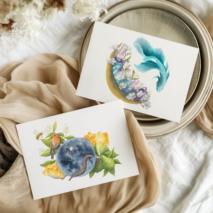 Astrology Moon Greeting Card Set 1